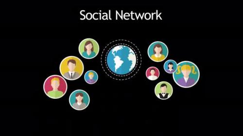 Videohive - The Social Network Alpha Channel 4K - 48225120