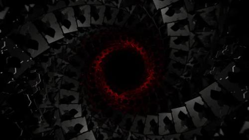 Videohive - Gray And Red Spiral Cubic Tunnel Background Vj Loop In HD - 48225548