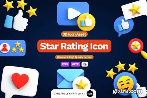 3D Star Rating Icon 677FETB
