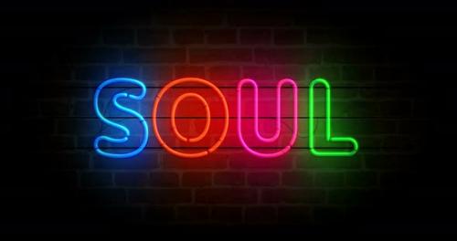 Videohive - Soul music neon on brick wall loop - 48202213