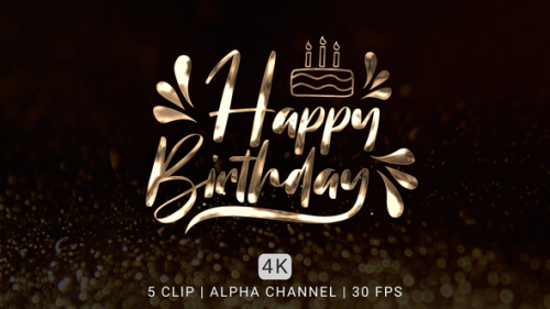 Videohive - Happy Birthday Text Animation - 48212719