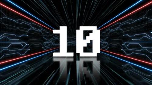 Videohive - Glitch Number 10 in Tech Room on Alpha Channel, Loop - Package - 48213287