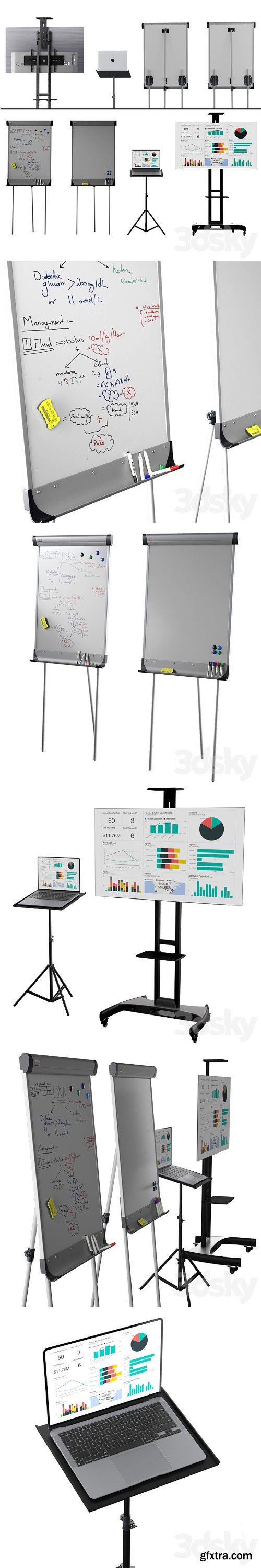 Office presentation set 1// Macbook air 2022 / OLED65CXRLA LG CX 65 4K Smart OLED/Marker board magnetic partition flipchart