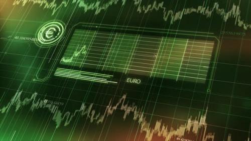 Videohive - Euro Stock Price Growth Infographic Animated In 3D Space - 48195197