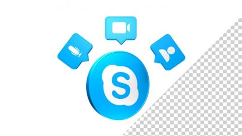 Videohive - Skype Modern 3D Circle Icon - 48200007