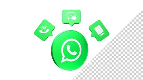 Videohive - Whatsapp Modern 3D Circle Icon - 48200018