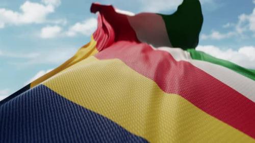Videohive - Wavy Flag of Seychelles Blowing in the Wind in Slow Motion Waving Official Seychelles Islands Flag - 48200131