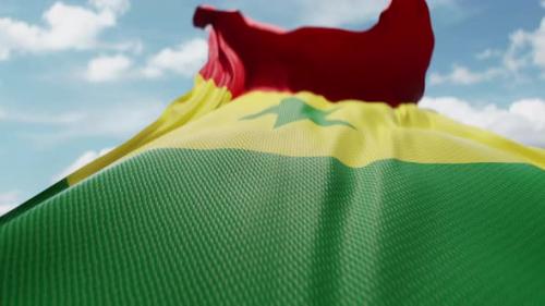 Videohive - Wavy Flag of Senegal Blowing in the Wind in Slow Motion Waving Official Senegalese Flag Team Symbol - 48200152