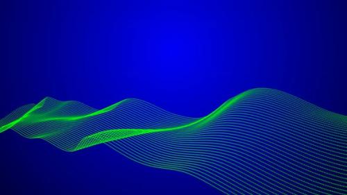 Videohive - Curve lines wavy net moving particles geometric background - 48234129