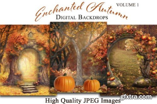 Enchanted Autumn V1 Digital Backdrops
