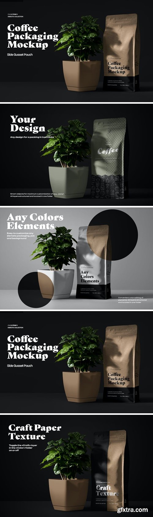 Coffee Packaging Mockups with Arabica Tree B8KVXLY