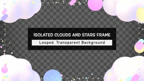 Videohive - Isolated Clouds And Stars Frame - 48240752