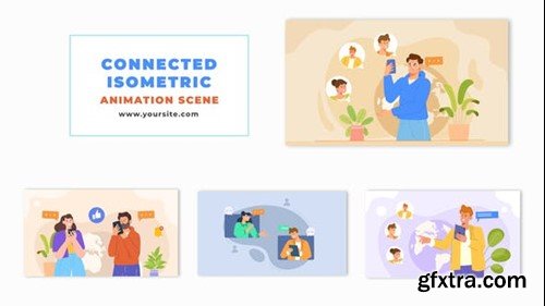 Videohive Flat Vector Isometric Connection Concept Animation Scene 48571263