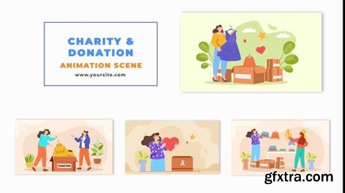 Videohive Charity and Donation Vector Animation Scene Template 48571375