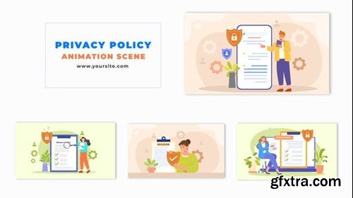 Videohive Privacy Policy Concept 2D Flat Cartoon Animation Scene 48571365