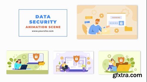 Videohive Flat Vector Cyber Security Animation Scene 48569076