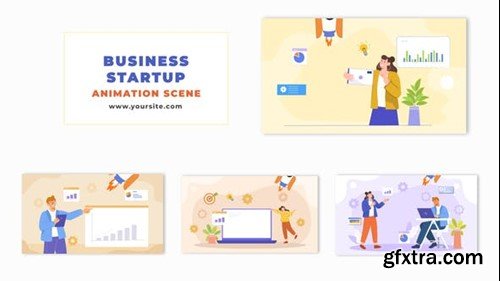 Videohive Business Startup Flat Vector Character Animation Scene 48570151