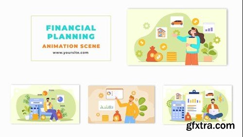 Videohive Flat Vector Design Character Financial Planning Animation Scene 48570639
