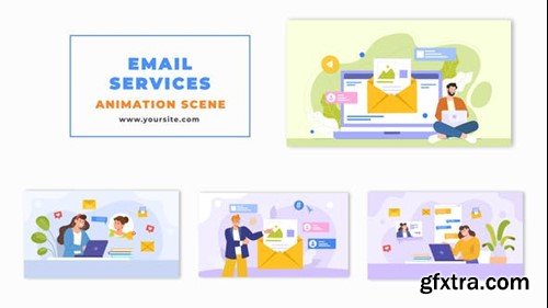 Videohive Flat Character Design Email Marketing Strategy Animation Scene 48569569