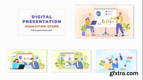 Videohive Flat Character Digital Presentation Animation Scene 48569634