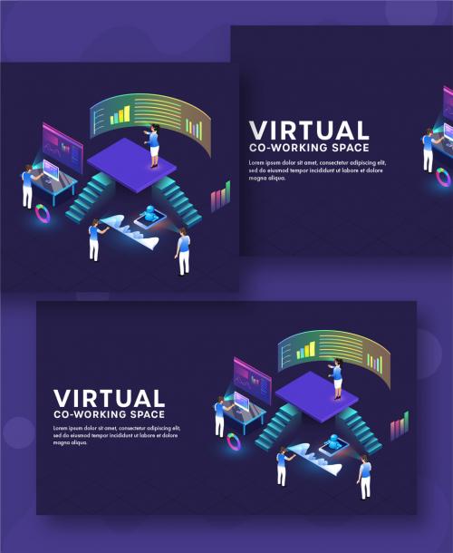 Virtual Co-Working Space Concept Based Landing Page with Business People Analysis Data Through VR Glasses. 644482538