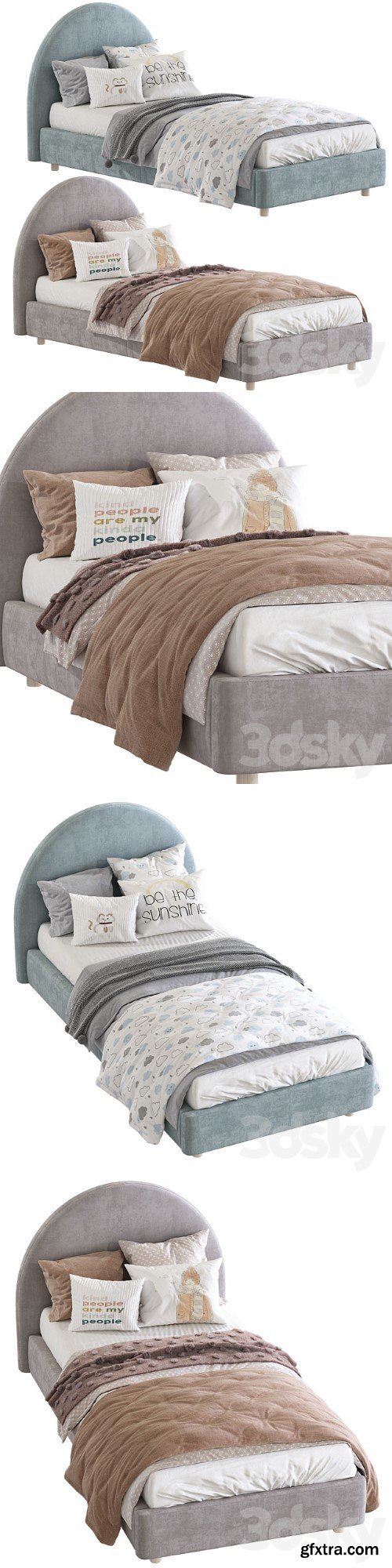 Bed with a Soft Headboard 14