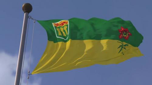 Videohive - Saskatchewan Flag Slow Motion - 48242061