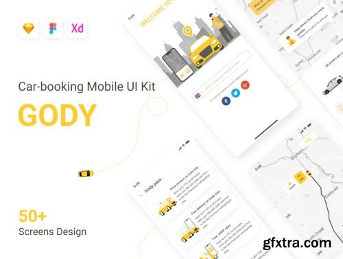 GODY - Car Booking Mobie App UI KIT Ui8.net