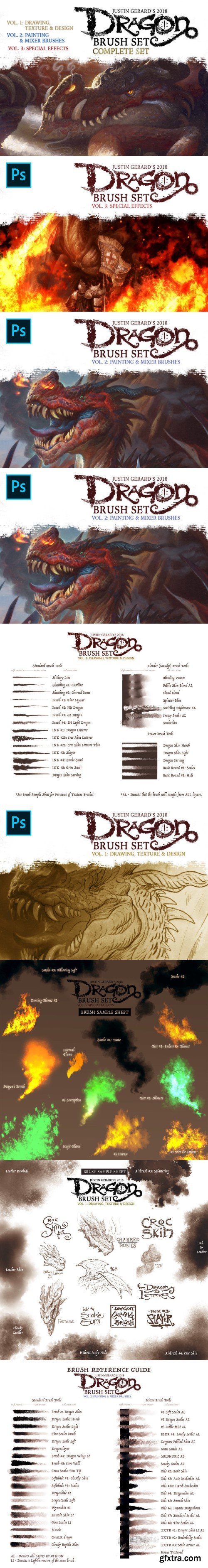 Dragon Brush Set COMPLETE SET for Photoshop