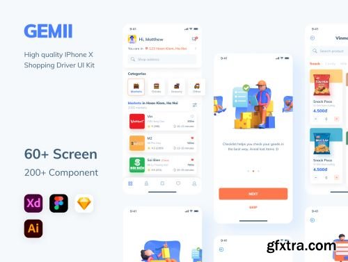 Gemii - Shopping Driver App UI Kit Ui8.net