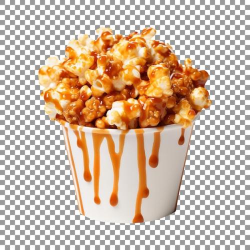 Premium PSD | Tasty caramel glazed popcorn isolated on transparent background Premium PSD