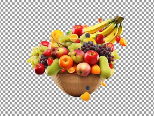 Premium PSD | Fresh alot of fruits isolated on transparent background Premium PSD