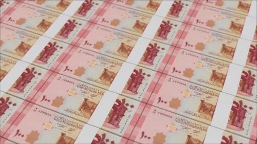 Videohive - 100 SYRIAN POUND banknotes printed by a money press - 48262014