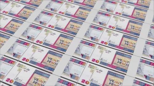 Videohive - 20 CUBAN PESO banknotes printed by a money press - 48262115