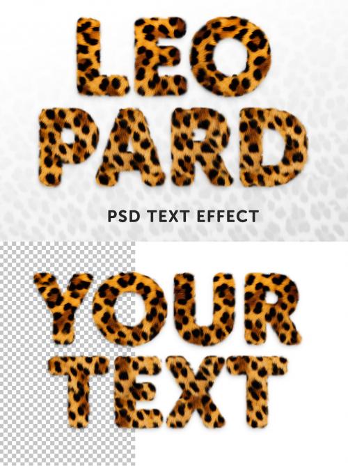 3d Leopard text effect with Generative AI 642494505