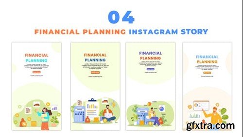 Videohive Vector Design Character Financial Planning Animated Instagram Story 48623397