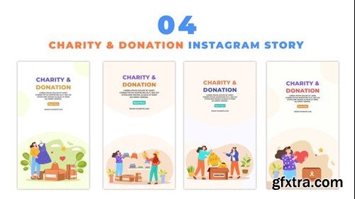 Videohive Charity and Donation Vector Character Instagram Story Template 48624892
