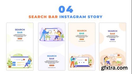 Videohive Web Search Bar Concept 2D Flat Character Instagram Story 48624806