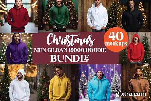 Christmas Men 18500 Hoodie Mockup Bundle