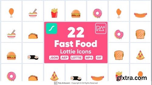 Videohive Fast Food Lottie Icons 48663086
