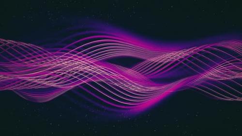 Videohive - Neon Smooth Lines and Particles - 48354573