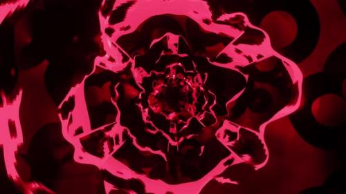 Videohive - Red and black flower tube. Looped animation - 48355609