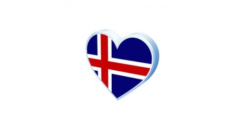 Videohive - Iceland Flag Heart Shape - 48366002