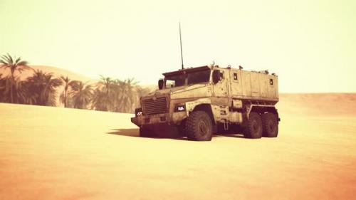 Videohive - Armoured Military Truck in Desert - 48367512