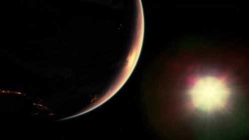 Videohive - Sphere of Nightly Earth Planet in Outer Space - 48368105