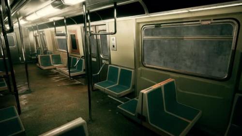 Videohive - An Empty Train Car in the Metro Underground - 48387999