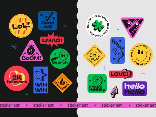 Y2K Colorful Stickers Pack 643817629