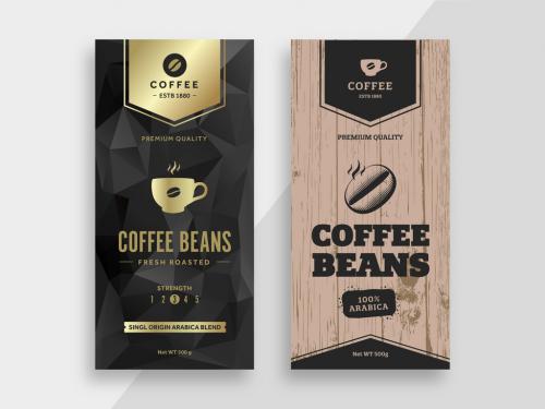 Vintage Coffee Beans Label Layout for Package 643817622