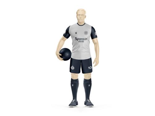 Men's Full Soccer Kit with Ball Mockup - Design 642255243