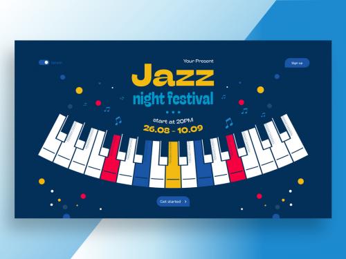 Jazz Night Festival Website Landing Page Template 643817604